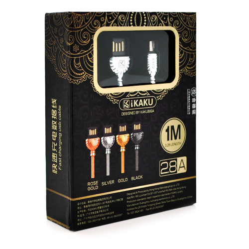 Кабель iKAKU XO series for mirco, Silver, довжина 1м, 2,8А, BOX