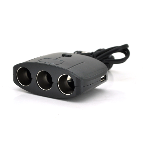 АЗП розгалужувач Olesson 1635, 12V-3 * 12V + 2 * USB, Black, Blister